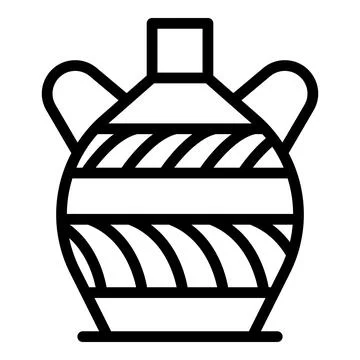 Ceramic pot icon outline vector. Art class Stock Illustration
