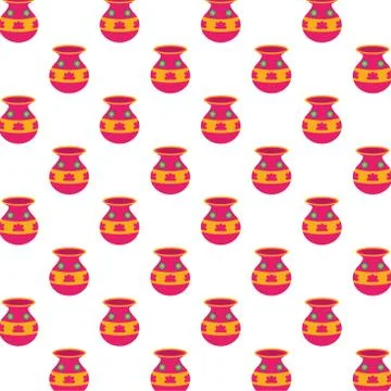 Ceramic pots indu decoration pattern Stock Illustration