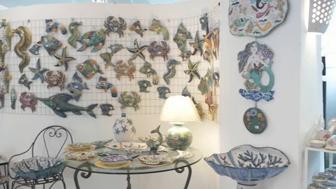 Ceramic Pottery Shop Stock Footage 90088865