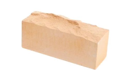 Ceramic relief brick at the white background, isolated Stock Photos