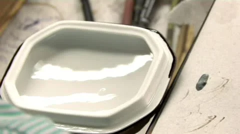 Ceramic rim - black paint - ceramic firing Video stock 10901036