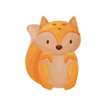 Ceramic salt shaker or peppermint in the form of squirrels. Vector illustration. Stock Illustration