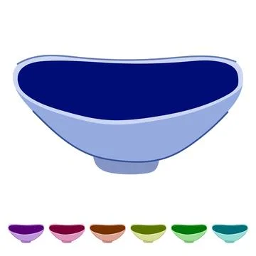 Ceramic sauce dipping bowl vector cartoon graphic Stock Illustration
