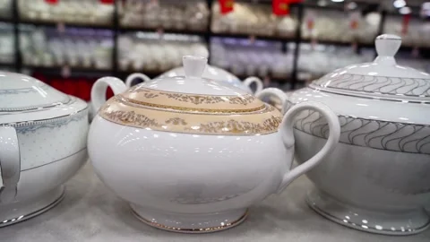 Ceramic serving bowl Stock Footage 320958594