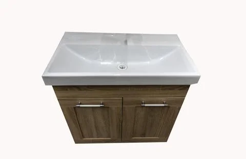 Ceramic shell for bathroom and wardrobe under the sink, furniture Stock Photos