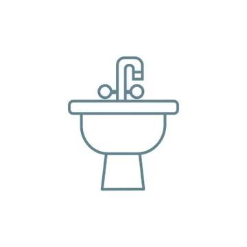 Ceramic sink linear icon concept. Ceramic sink line vector sign, symbol Stock Illustration