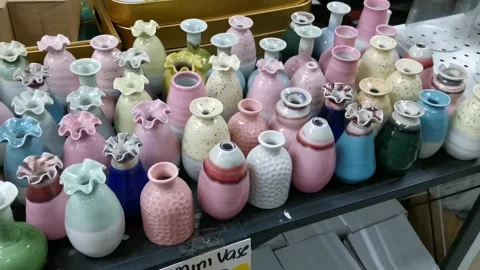 Ceramic Small Vases Stock Footage 159291408