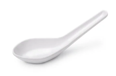 Ceramic soup spoon Stock Photos
