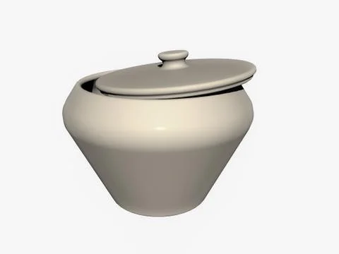 Ceramic soup tureen with lid Stock Illustration