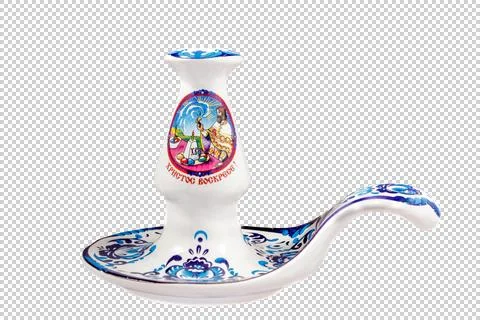 Ceramic souvenir toy in the form of candlestick with beautiful color painting Stock Photos