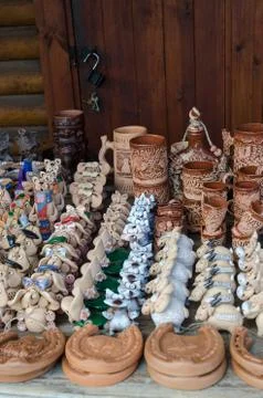 Ceramic souvenirs of manual work Foto stock