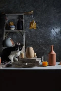 Ceramic studio equipment for craft work with clay. Stock Photos