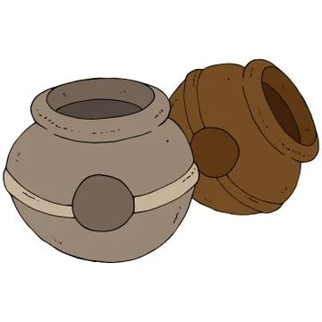 Ceramic tableware icon. Clay pot. Stock Illustration