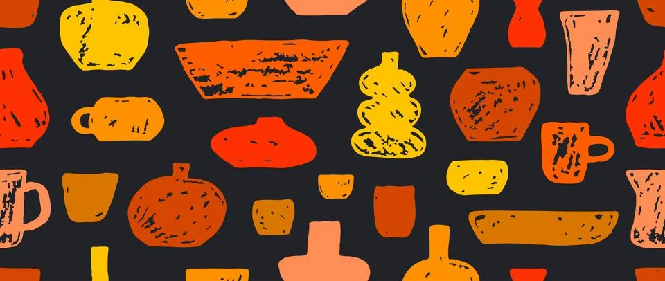 Ceramic tableware pattern Stock Illustration