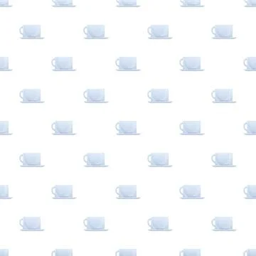 Ceramic tea cup and saucer seamless pattern Stock Illustration