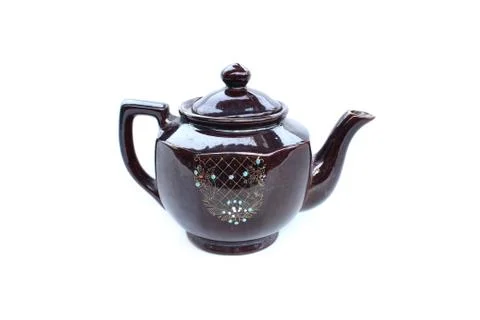 Ceramic tea pot  on isolated Stock Photos
