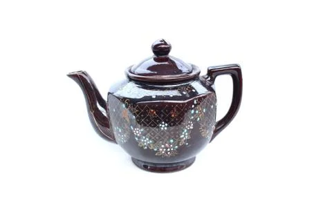 Ceramic tea pot  on isolated Stock Photos