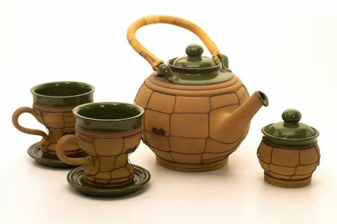 Ceramic tea set Stock Photos