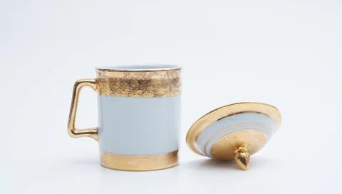 Ceramic  teacup on white background. Stock Photos