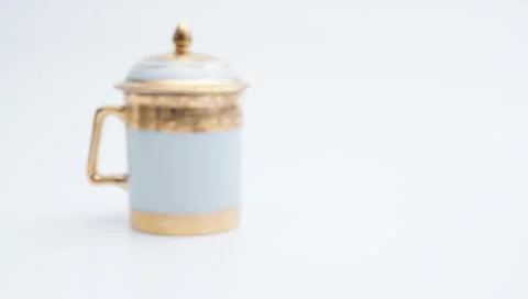 Ceramic  teacup on white background. Stock Photos