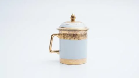 Ceramic  teacup on white background. Stock Photos