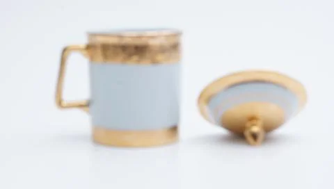 Ceramic  teacup on white background. Stock Photos