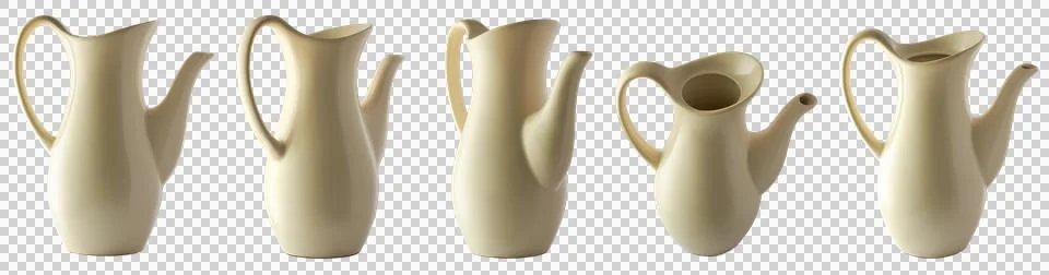 Ceramic teapot in different angles Stock Photos