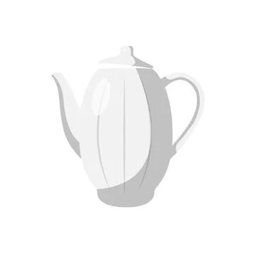 Ceramic Teapot Flat Illustration. Clean Icon Design Element on Isolated Whi.. 库存插图