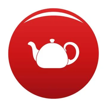 Ceramic teapot icon vector red Illustrazione stock