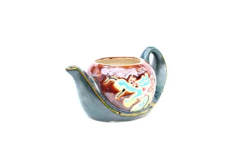Ceramic teapot on isolated Stock Photos