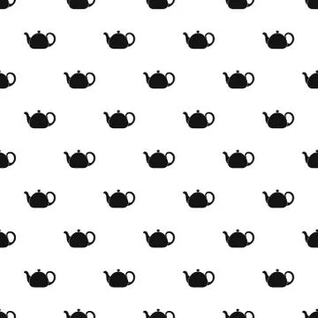 Ceramic teapot pattern seamless vector Stock Illustration