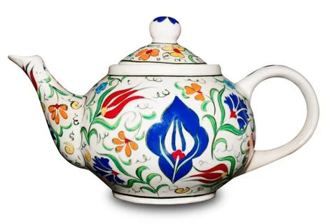 Ceramic teapot on white background Stock Photos
