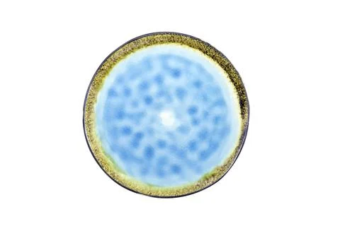 Ceramic textured plate isolated on a white background,Top view Stock Photos