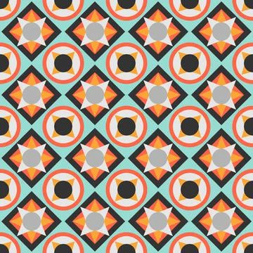 Ceramic tile abstract pattern. Geometric simple motif. Mexican talavera Stockillustratie