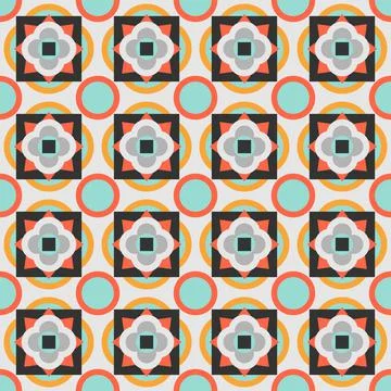 Ceramic tile abstract pattern. Geometric simple motif. Mexican talavera Stock Illustration