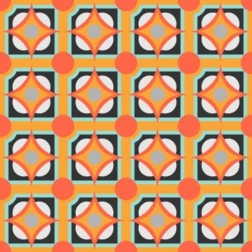 Ceramic tile abstract pattern. Geometric simple motif. Mexican talavera Illustrazione stock