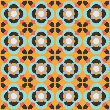 Ceramic tile abstract pattern. Geometric simple motif. Mexican talavera Stock Illustration