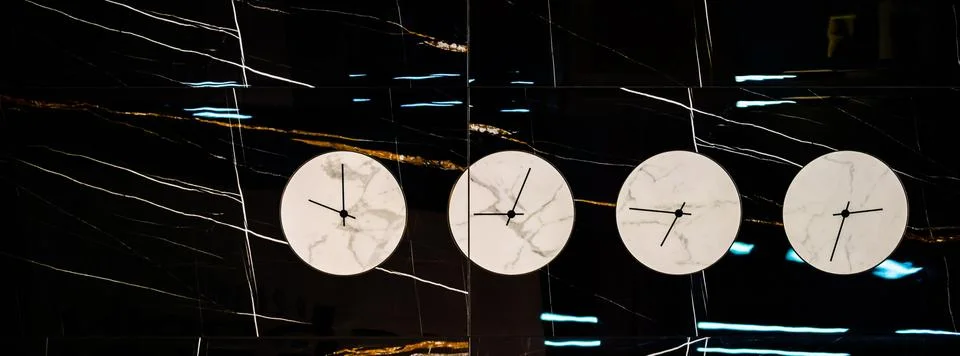 Ceramic tile with the addition of a clock tile Stock Photos