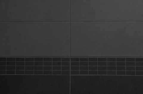 Ceramic tile and bordure pattern useful as background or texture, black white Stock Photos