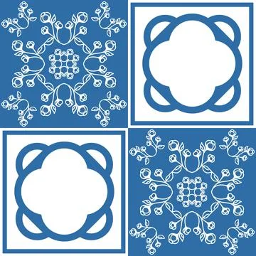 Ceramic tile Azulejo style, flat design for interior decoration and seamless  Stock Illustration