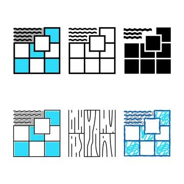 Ceramic tile color clean icon vector Stock Illustration