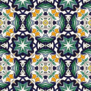 Ceramic tile - color kaleidoscopically generated background, seamless Stock Illustration