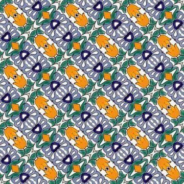 Ceramic tile - color kaleidoscopically generated background, seamless Stock Illustration