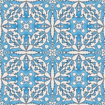 Ceramic tile - color kaleidoscopically generated background, seamless Stock Illustration