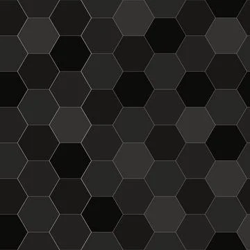 Ceramic tile hexagonal wall or floor decoration, black dark mosaic brick Stock Illustration