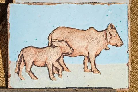 Ceramic tile homemade Stock Photos