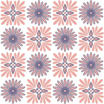 Ceramic tile mosaic in Arabic Moroccan style, vector illustration. Violet pin 库存插图