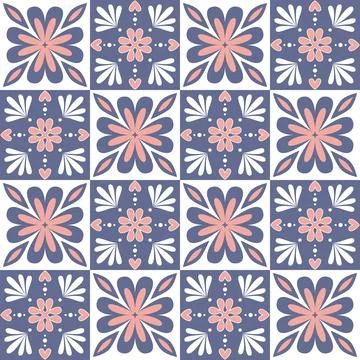 Ceramic tile mosaic, design wall decoration in Arabic Moroccan style. Violet  Stockillustratie