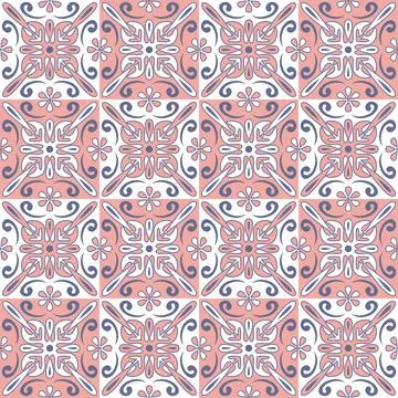 Ceramic tile mosaic, design wall decoration in Arabic Moroccan style pastel c Stockillustratie