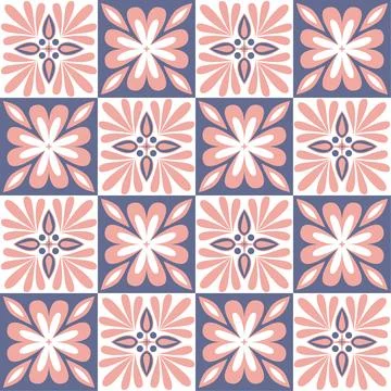 Ceramic tile mosaic, design wall decoration in Moroccan style, vector illustr 스톡 일러스트